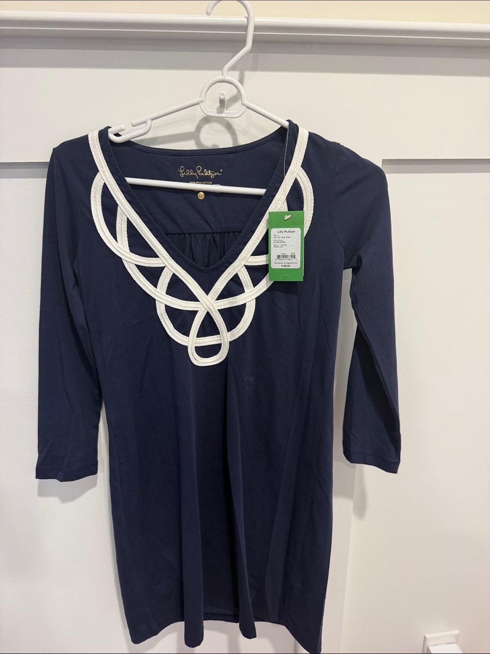 NWT Lilly Pulitzer “Blaire Dress” Navy V-Neck size women’s XXS